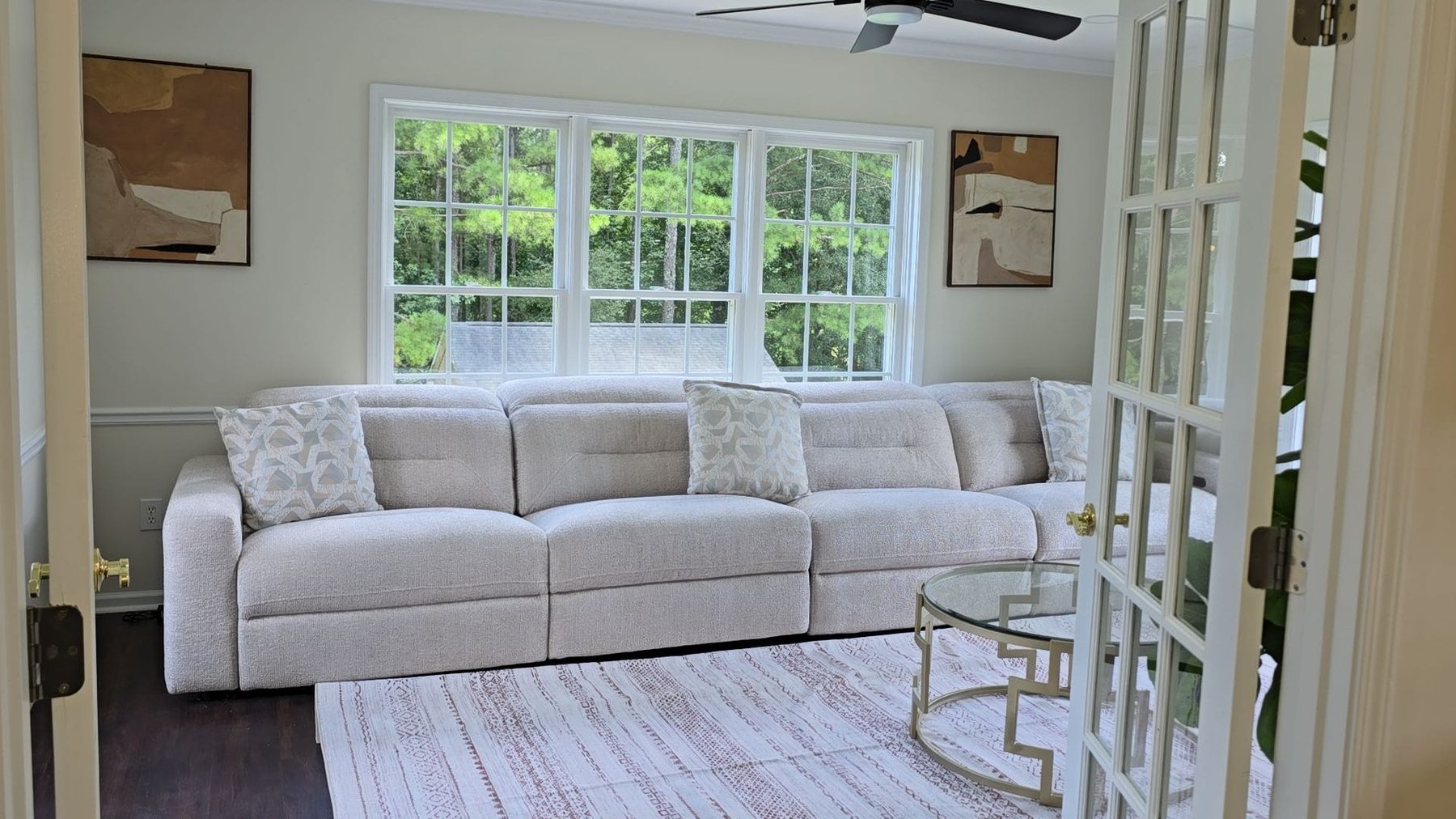 Comfortable living room seating detail